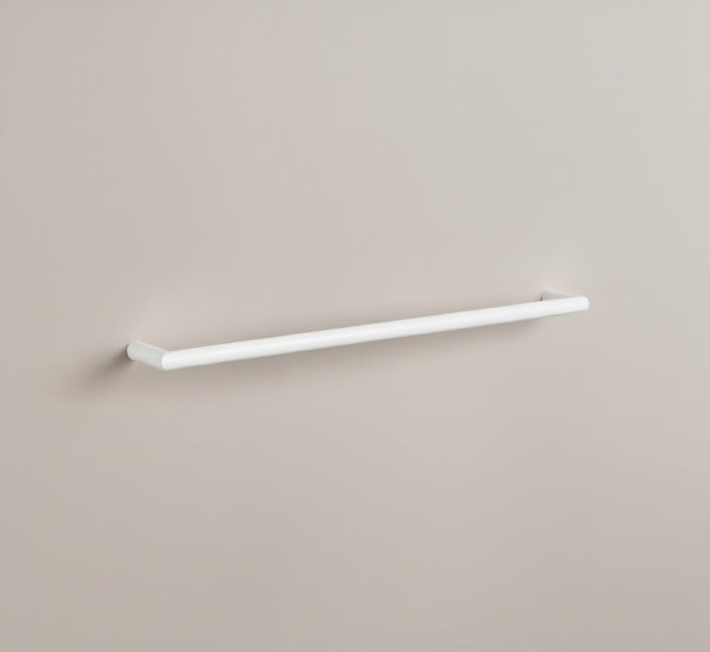 Porta Asciugamani da Muro ZENO 60 cm in Acciaio Bianco Opaco – Design Minimalista e Moderno per Bagno – Barra Porta Salviette Made in Italy