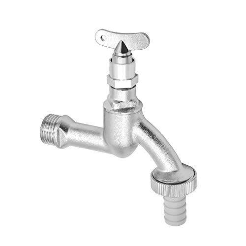 VARIOSAN Auslaufventil mit Steckschlüssel 14405, 1/2, matt, verchromt, mit Schlauchverschraubung