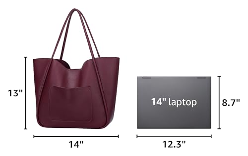 Bolso Tote para mujer de cuero vegano gran capacidad miniatura 3