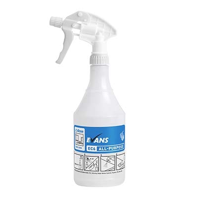 Evans Empty Trigger Spray Bottle 750ml, for use with Evans EC6 All-purpose Hard Surface Cleaner
