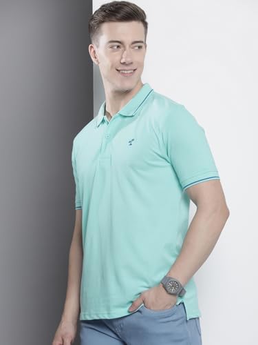Image of The Indian Garage Co Men Slim Fit Solid Polo Neck Half Sleeves Tshirt