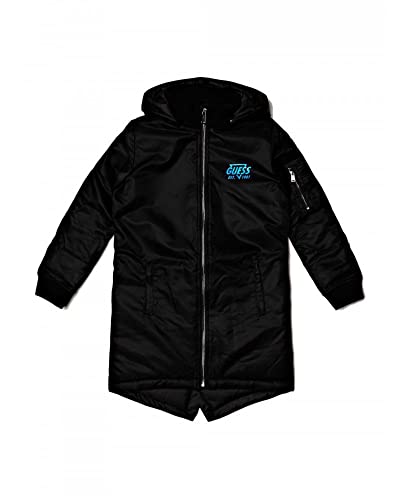 Guess Parka Garçon Logo Noir, Negro, 7 años
