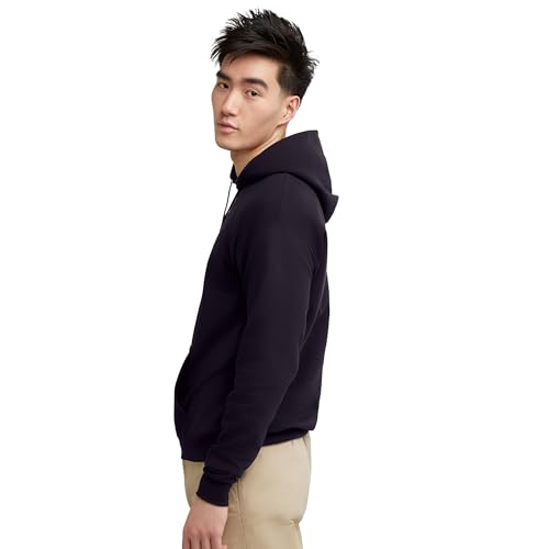 Image of Hanes Men's, EcoSmart, Cotton-Blend Hooded Sweatshirt, Plush Fleece Pullover Hoodie