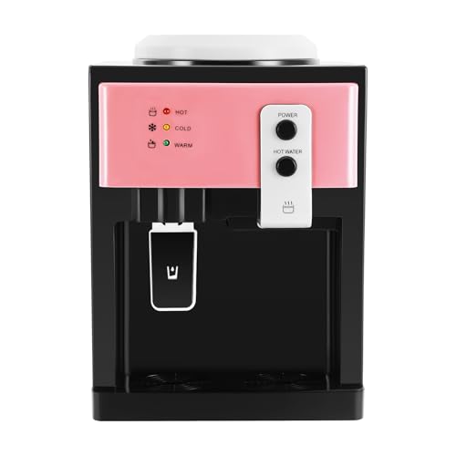 Water Dispenser, 1.1-4.9Gal 110V Countertop Electric Water Dispenser Top Loading Hot Cold Water Dispensers Floorstanding Drinking Water Machine for Bedroom, Studio, Tea Bar, Office (Pink+ Black)