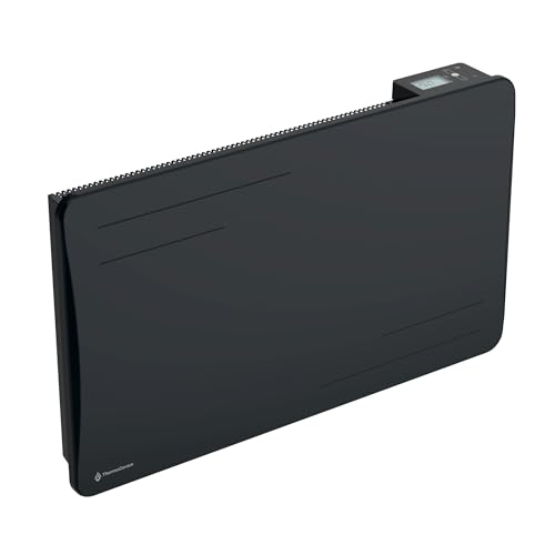 Radiateur électrique connecté 1500W à inertie sèche céramique horizontal Noir Alice