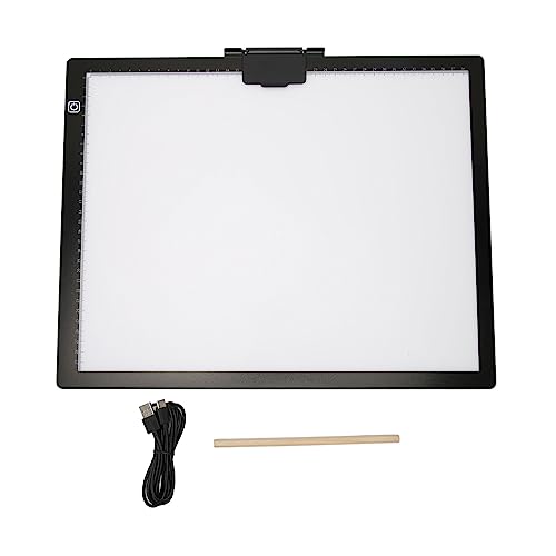 A3 Caja de luz de rastreo 6 Niveles de ajuste de luz LED Pad con clip magné y fuente de alimentación USB para dibujar y dibujar material de color ABS 6500K Temperatura de color de