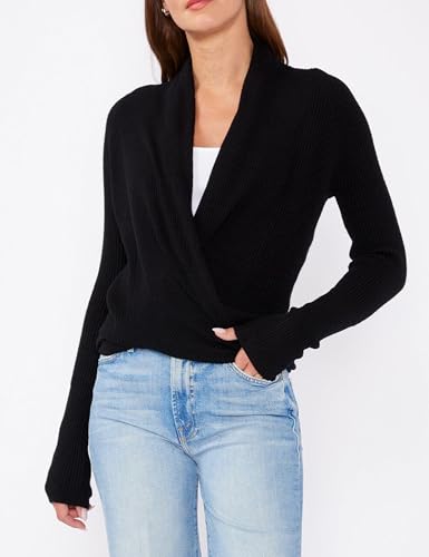 Fiona Jolin Tie Front Knit Cardigan for Women Casual Wrap Sweater Long Sleeve V Neck Ribbed Knit Tops Vacation Relaxed Fit2