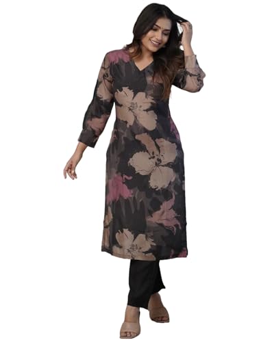 Image of ANNI Designer Women's Chanderi Straight Printed 2Pc Kurta Set