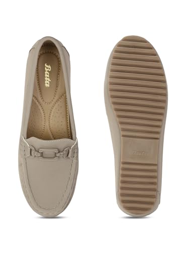 Image of Bata Women Zaynab Loafers, Nude, (6510177)