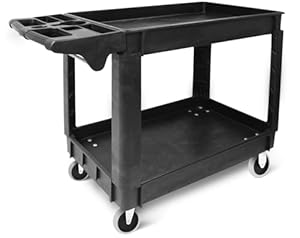 MaxWorks Industrial Polypropylene Two-Tray Cart, 30