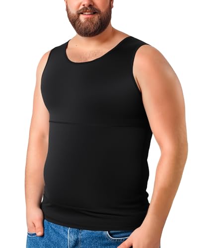 TAILONG Gynecomastia Compression Shirts for Men - Body Shaper Tank Top Sleeveless Slimming Undershirt Plus Size Shirts - Main Image