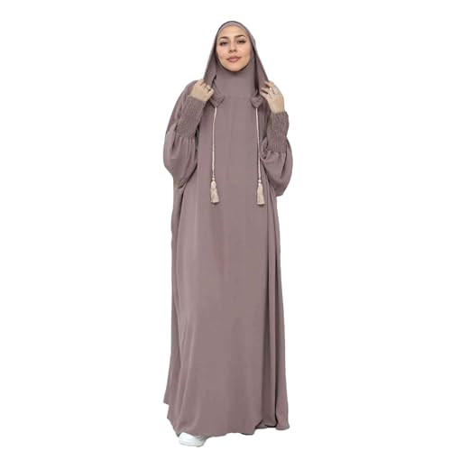 Abaya Muslim Dress Women Prayer Dress Long Sleeve Hooded Loose Maxi Dress Arabian Dubai Islamic Clothing