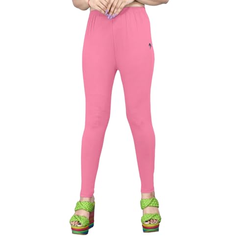 Image of Women's Solid Mid Rise Slim Fit Ankle Length Leggings - Comfortable and Stylish Yoga Pants for Workout, Running and Everyday Wear