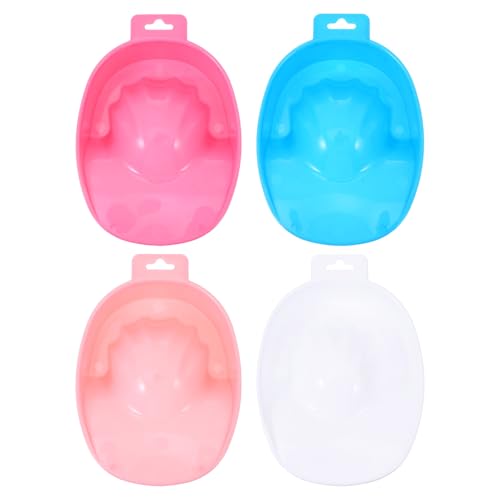 LALADEFIEE Juego de 4 Recipientes para Remojo de Uñas para Manicura Recipientes Cuadrados Nivel Colores y Herramienta Ligera y Portátil para Tratamientos y Cuidado de Cutículas el