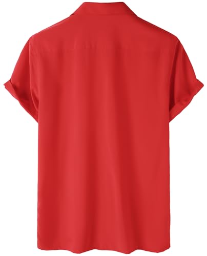 ZEROYAA Men's Regular Fit Short Sleeve Button Down Shirts Wrinkle Free Summer Lightweight Tops with Pocket3