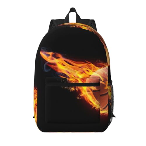 Sac à dos voyage Basketball On Fire avec poche ordi et grand volume noir