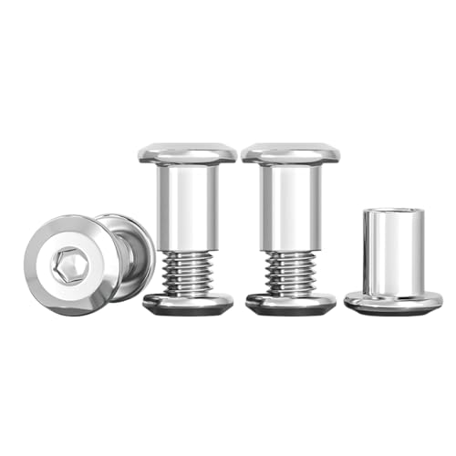 Drenky M5 X 10mm Connection Screws M5 Belt Buckle Binding Bolts 304 Stainless Steel Screw Post Rustproof Furniture Bolts Sleeve Nuts for Bed Door