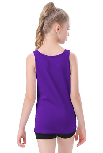 Image of QBK 2T-13Years Girls Tank Tops Cotton Dance Basic Sleeveless Undershirts