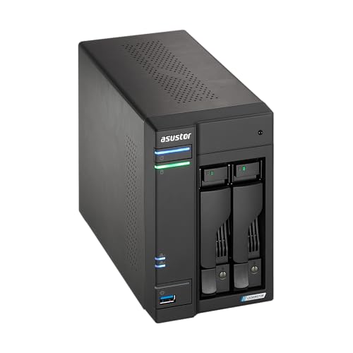 Image of Asustor Lockerstor 2 Gen2+ AS6702T v2 2 Bay NAS, Intel Quad-Core CPU, Dual 5GbE Ports, 4GB DDR4, 4 M.2 SSD Slots, HDMI, Plex Media Server, Video Editing, Creator, Network Attached Storage (Diskless)