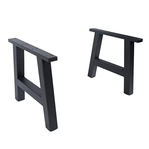 TC-HOMENY Bench Table Legs 16" Set of 2 Black Coffee Metal Legs Dining Iron Furniture Legs (16 INCH)