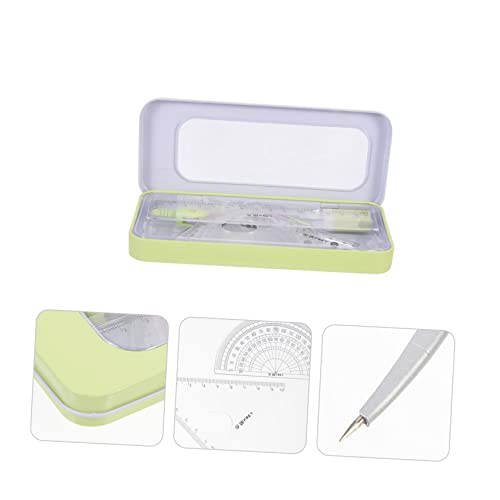 Nusitou 1 Set Compass Set Precision Ruler Precision Tools Office Supplies Set Student Stationery Eraser Set Compact Compass Kit School Geometry Protractor Kids Drawing Stationery Gift Iron #TOP6