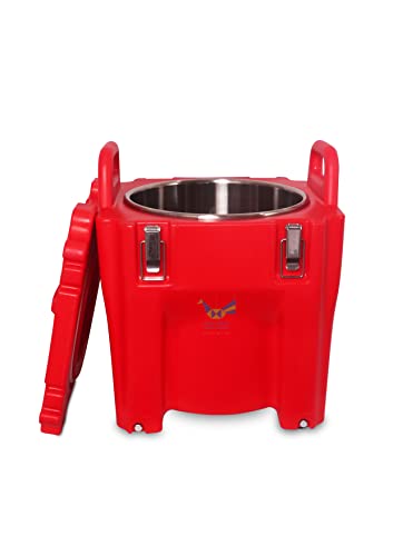 Image of Square Isothermal Container with Handle, Hot and Cold Pot, Casserole, Hot and Cold Container with Wheel, for Food Storage, for Food Transportation and for Cloud Kitchen (Round 30 LTR)