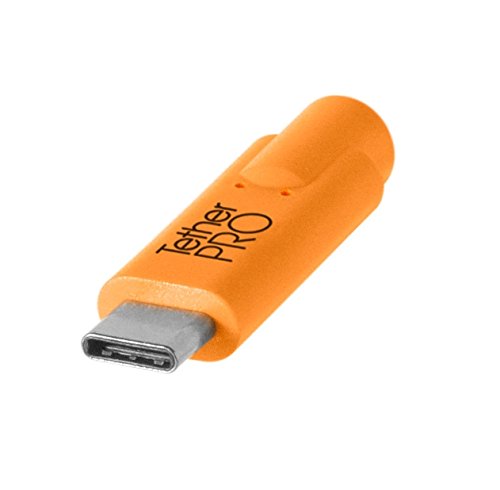 Tether Tools TetherPro USB-Datenkabel für USB-C an USB-C - 4,6 Meter Länge, gerader Stecker (orange)