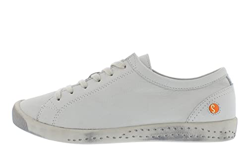 Softinos Damen Sneakers, Frauen,Low-Top Sneaker,lose Einlage,Turnschuhe,Laufschuhe,Freizeit,sportlich,straßenschuhe,Weiß (White),38 EU / 5 UK
