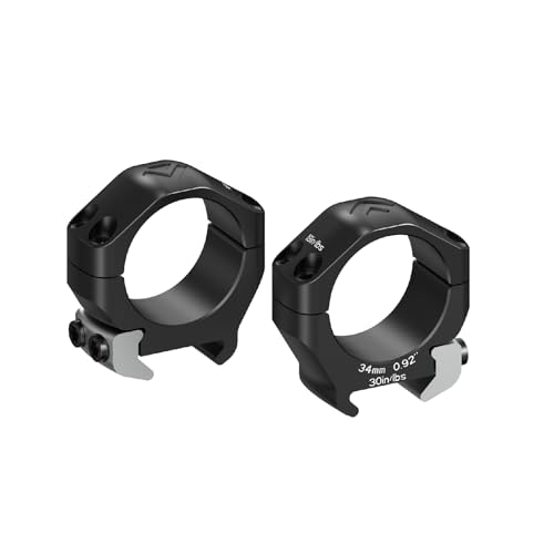 Arken Optics 34mm 0.92 Halo Ti Titanium Rifle Scope Rings Precision CNC Machined from 7075 T6 Aluminum & Titanium for MIL-STD Picatinny Rails
