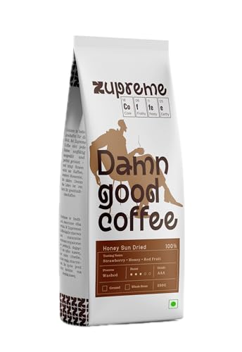 Image of Zupreme Coffee Honey Sun Dried | Premium Specialty Coffee Beans | Honey Processed & Sun Dried | Naturally Sweet & Fruity | Freshly Roasted | Ideal for Black Coffee | 250 Grams