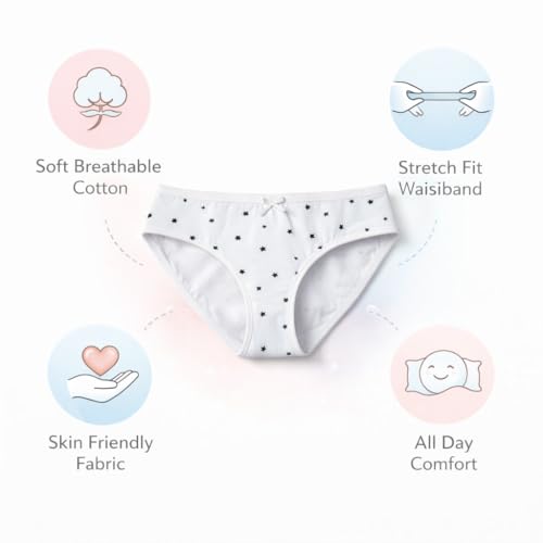 Image of THIRD QUADRANT Cotton Stretch Printed Hipster Panty for Women || Underwear for Woman || (Pack of 3) Assorted