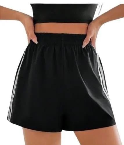 Women's Black Skeleton Heart Graphic Shorts.-image-42