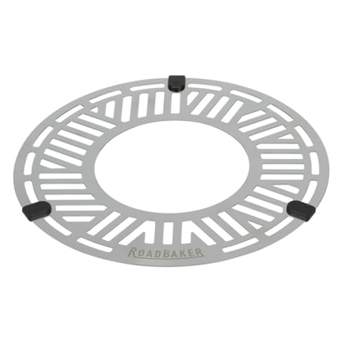 ROADBAKER RoadRack Base – Backgitter unten, mit Silikonrandschutz für den RoadBaker Backofen & OMNIA Backofen classic/maxi, Edelstahl-Backgitter mit Kratzschutz