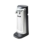 Morphy Richards 3-in-1 Electric Tin Can Opener, Knife Sharpener and Bottle Cap Remover, Magnetic Lid Holder, Hands Free, Safe Cleaning, Automatic Start and Stop, Cord Storage, Stainless Steel, 432030