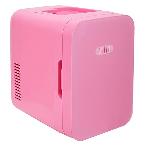 Image of JOYSTAR 10 Liter/12 Cans Mini Fridge for Bedroom, Office, Dorm & Car, Portable Small Refrigerator for Skincare, Makeup, Beverage, Drinks, Thermoelectric Cooler & Warmer, Glass Door, Pink