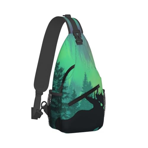 Moose Forest Multi Functional Adjustable Single Shoulder Crossbody Bag,Casual Chest Bag, Suitable For Daily Travel,Unisex2