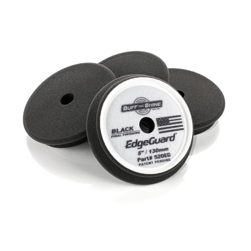 Image of Buff and Shine - EdgeGuard Foam Buffing Pads - Black - 5 inch Polishing Pad - Pack of 4