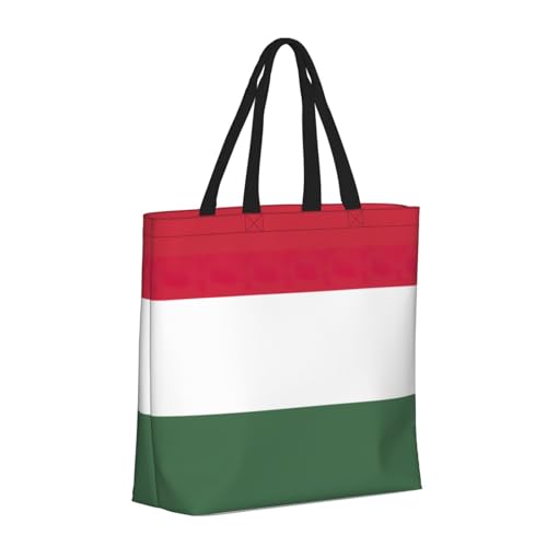 Flag of Hungary print Tote Bag for Women Reusable Shopping Bag Large Beach Bag Travel Vacation Work2