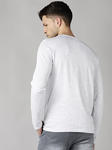 Image of Urbano Fashion Men's Solid Henley Neck Slim Fit Full Sleeve Cotton T-Shirt