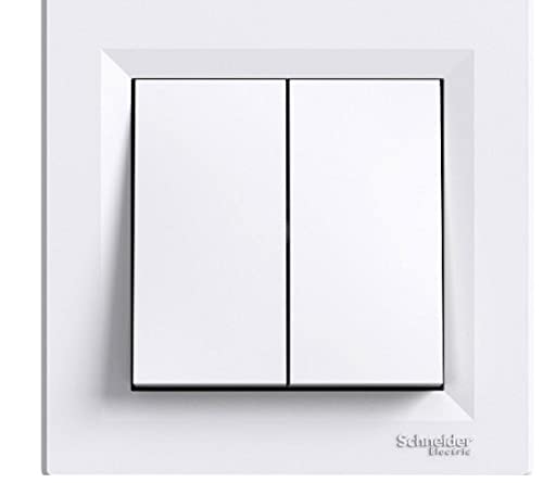 Schneider Electric Asfora Screwless Two-Way Light Switch - Toggle Actuator - ON-OFF-ON Operation - White