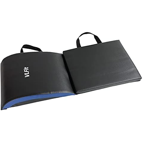 VLFit Abdominal Mat Sit-Up Support Pad - with Folding Extension Pad / Tailbone Protector Cover