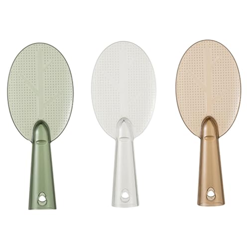 Cabilock 3Pcs Leaf Shaped Nonstick Rice Spoon Freestanding Rice Paddle for Easy to Clean Kitchen Utensils and Transparent Colors