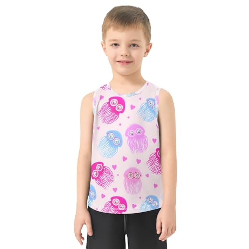 J JOYSAY Eyeglasses Jellyfish Heart Boys Tank Top Sleeveless Muscle Shirts Quick Dry Kids T-Shirts 3-15T2