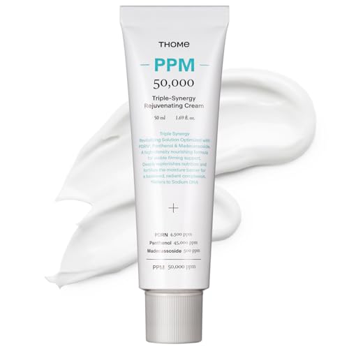 THOME PPM 50 000 Triple Synergy Rejuvenating Cream - PDRN + Panthenol + Madecassoside Intensive Night Face Cream for Firmness Elasticity & Skin Condition Care Korean Skincare 1.69 fl oz.