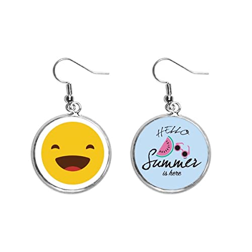 Pendientes de sandía hermosos con patrón de chat impreso y joyería de verano original