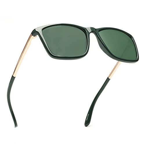 JIM HALO Polarized Driving Sunglasses Retro Square UV protection Classic Sun Glasses Men