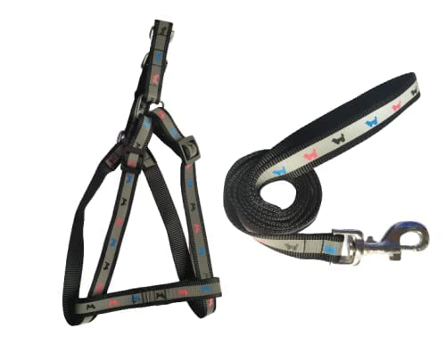 SR VISION Nylon 3/4" Adjustable Leash with 22 MM Harness Set Reflected Dog Printed Nylon Puppy Harness Set for Medium & Large (0.75 Inch) - Black (B0BV2VJH8Z) Amazon Price History, Amazon Price Tracker