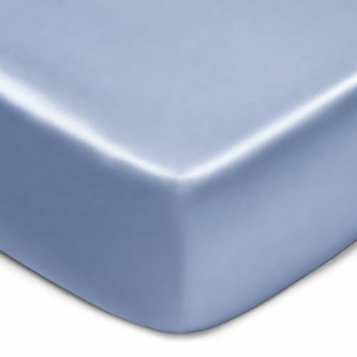 Pro Goleem Satin Mini Crib Sheets 2 Pack 38"x24"x5", Blue &amp; Black