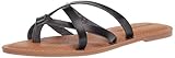 Amazon Essentials Women's Strappy Slide Flat Sandal, Black, 8