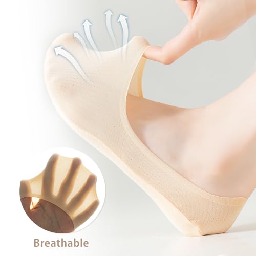 Caudblor Women's Thin No Show Low Cut Liners Socks for Loafer Flats Invisible Hidden Breathable Non Slip 6 Pairs3